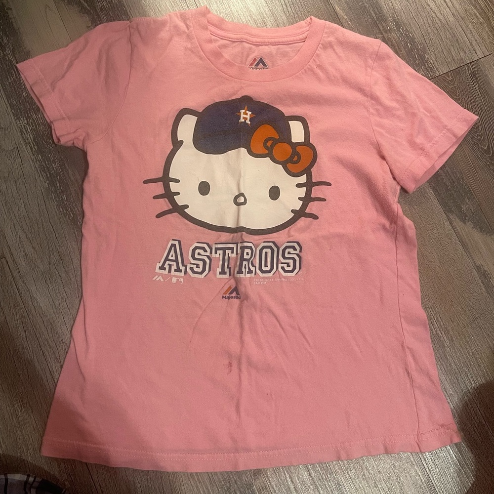 Pink Hello Kitty Astros Baby T-Shirt